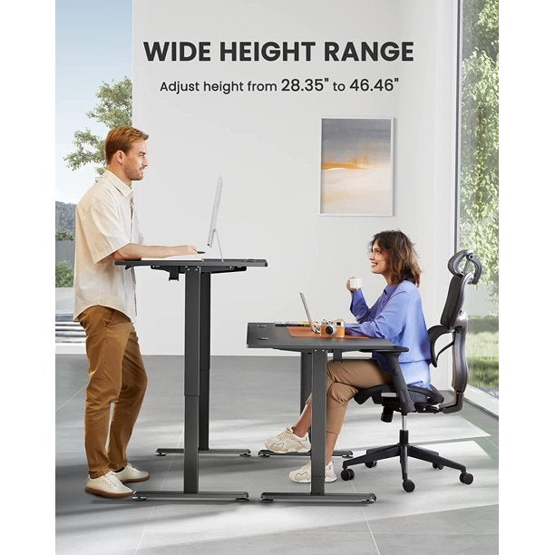 Height Adjustable Electric Standing Desk, 55 x 28 Inches Sit Stand up Desk, Memory Computer Home Office Desk, Black - Walmart.com