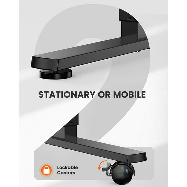 Home Office Electric Standing Desk 55 x 24 Inches, Height Adjustable Computer Stand Up Desk with Wheels, Memory Computer Workstation Table with Splice Board, Black - Walmart.com