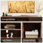 Retro TV Stand Unit with Storage Cabinet for TVs up to 55 inch, Mid Century Modern TV Entertainment Center for Media, Wooden TV Console Table for Living Room Bedroom, Walnut - Walmart.com