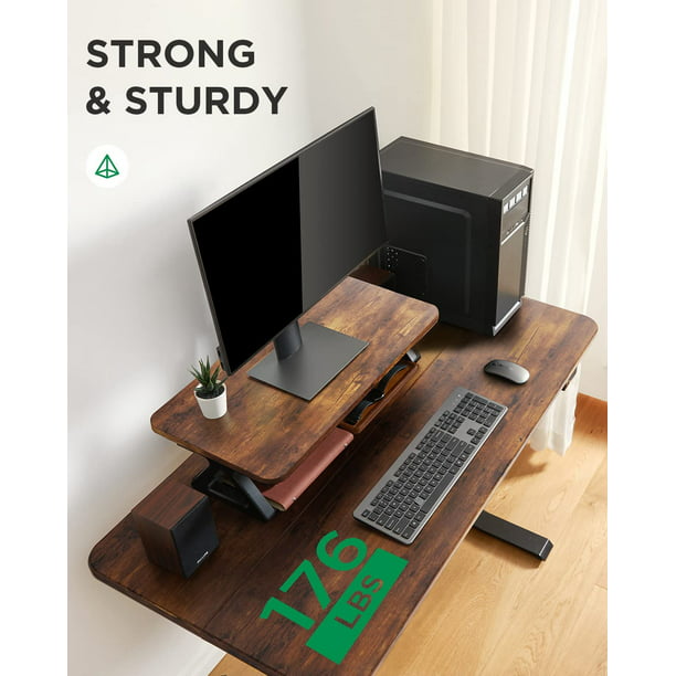 ‎55x24 Inch Electric Standing Desk with Monitor Stand Height Adjustable, Computer Stand Up Desk Table for Home Office , Rustic - Walmart.com