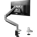 Single Arm Monitor Stand, Gas Spring Monitor Desk Mount, Adjustable Computer Riser with Clamp, Grommet Mounting Base for 13 to 32 inch Screens 75X75 100X100
